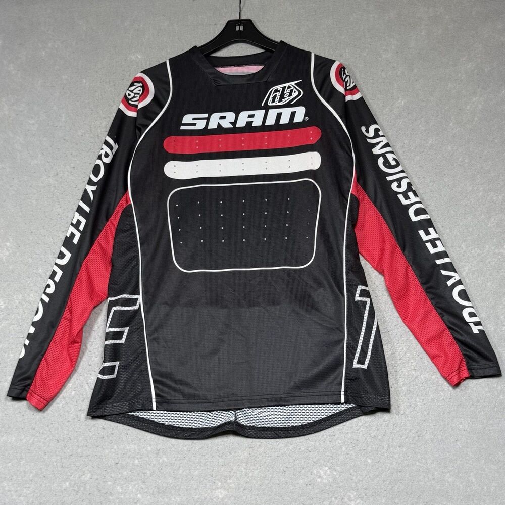 Troy Lee Designs Sprint Jersey Mens Size Large Black Drop SRAM Long Sleeve